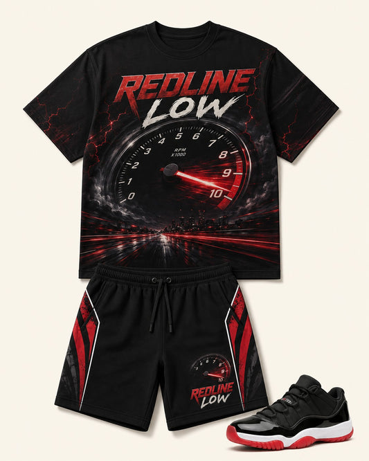 Black/Red Short Set, front