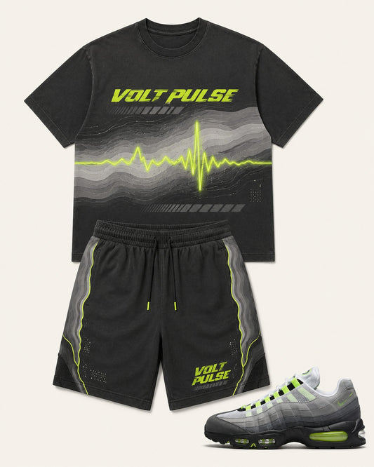 Neon/Grey Short Set, front