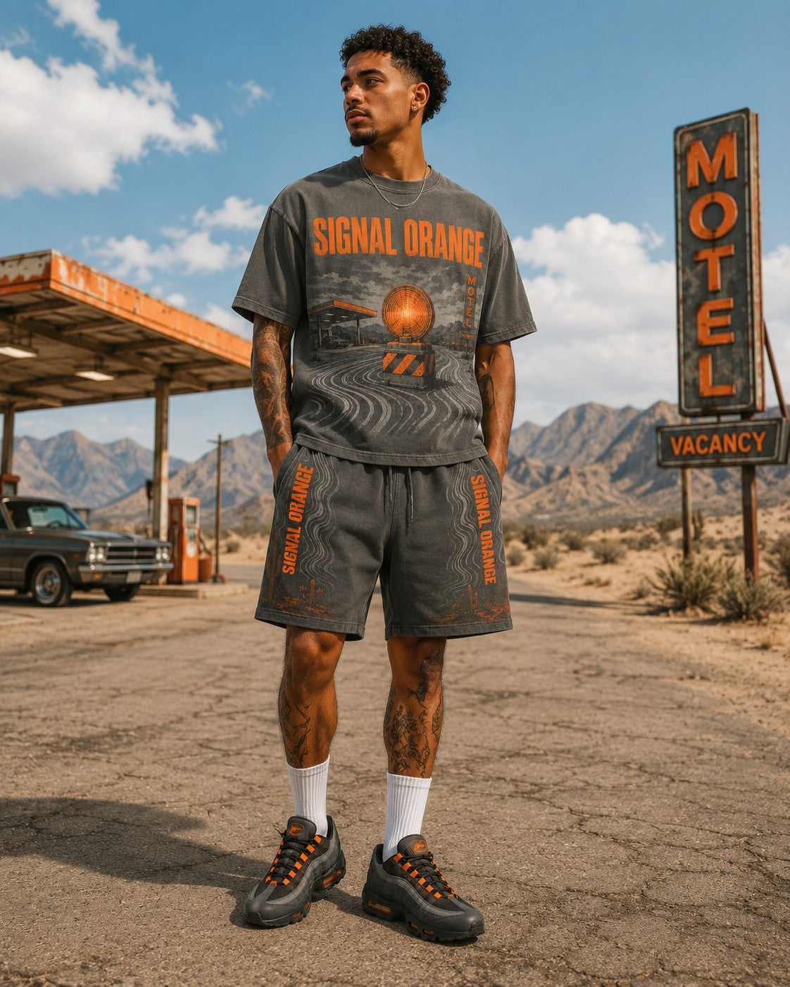 Orange/Grey Short Set, lifestyle 4
