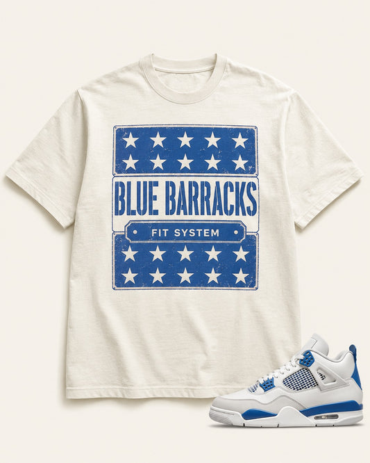Blue/White Graphic Tee, front