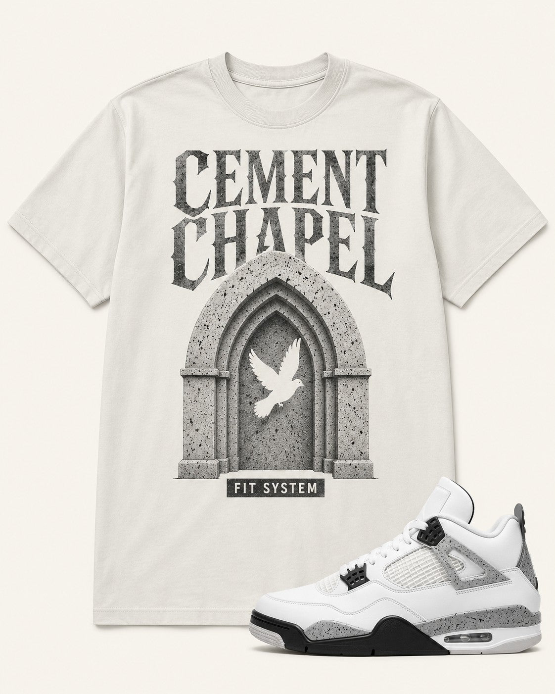 White/Grey Graphic Tee, front