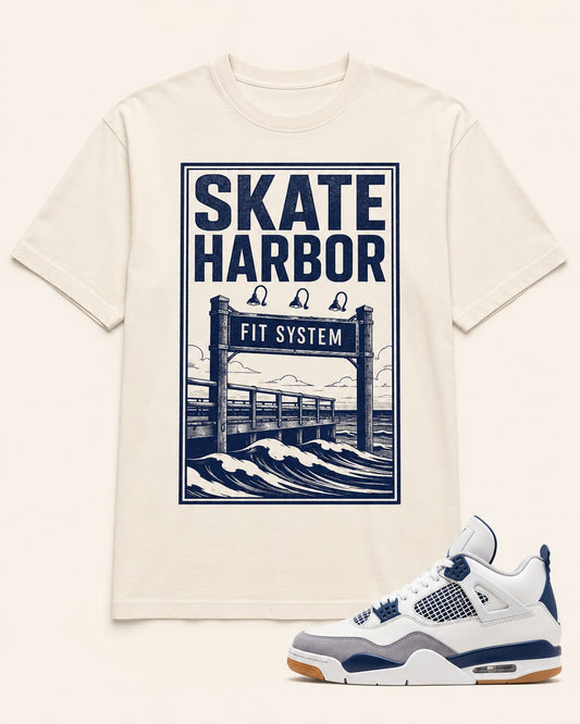 Navy/White Graphic Tee, front
