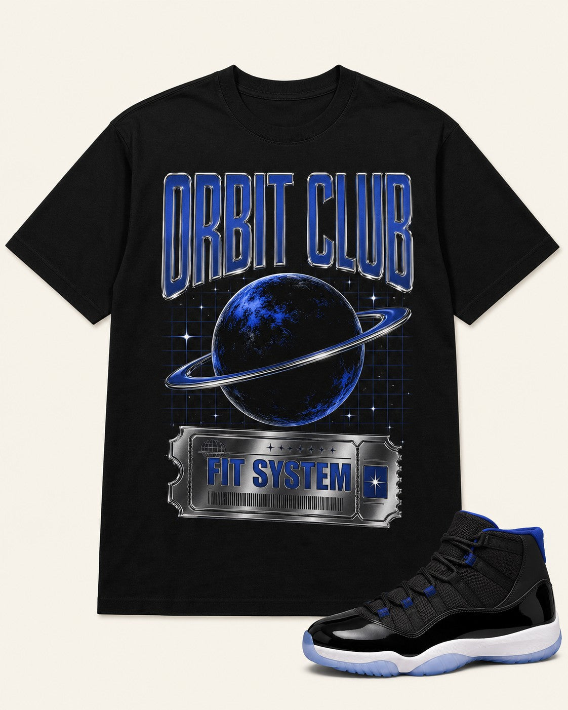 Black/Blue Graphic Tee, front