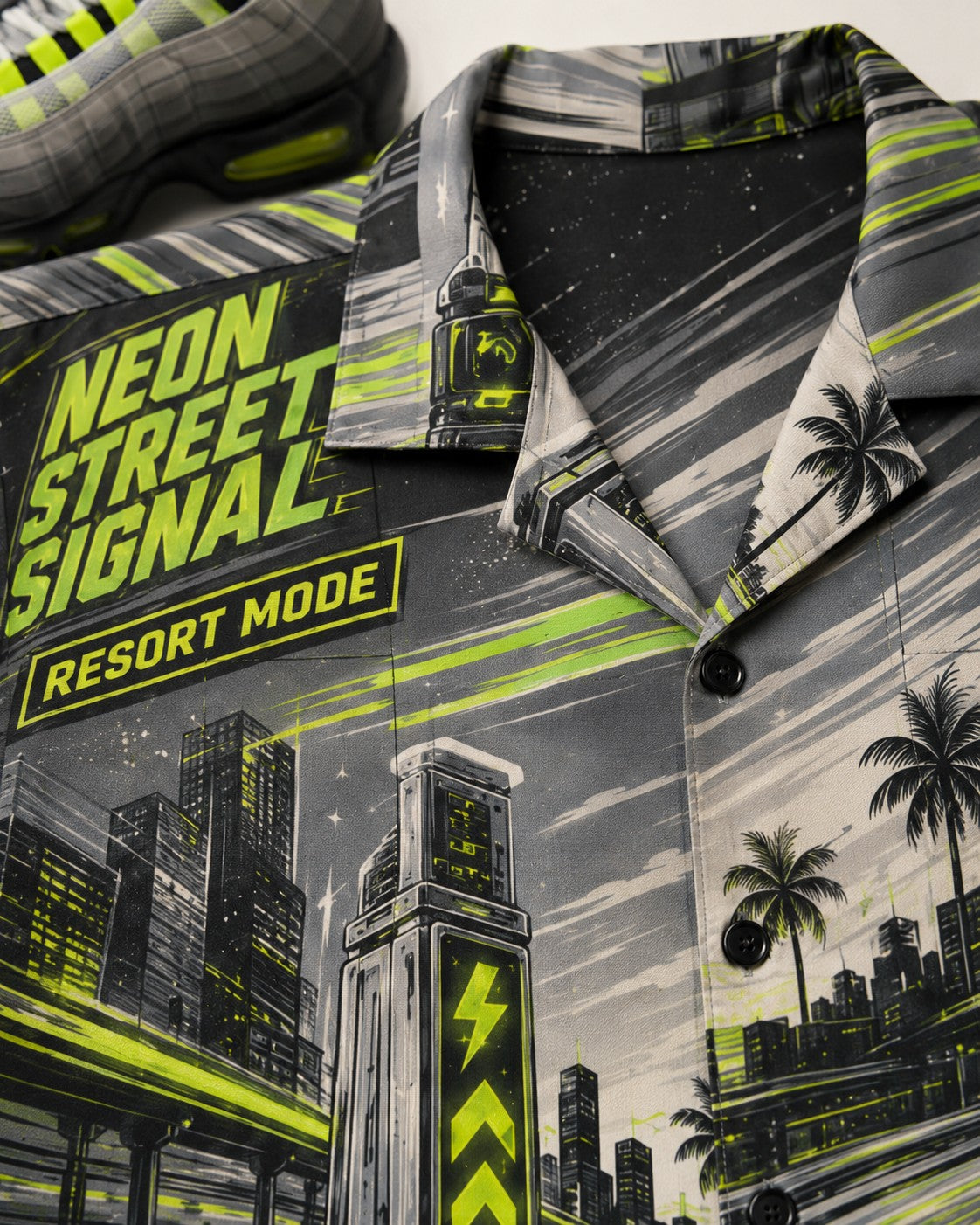 Neon/Grey Hawaiian Shirt, lifestyle 3