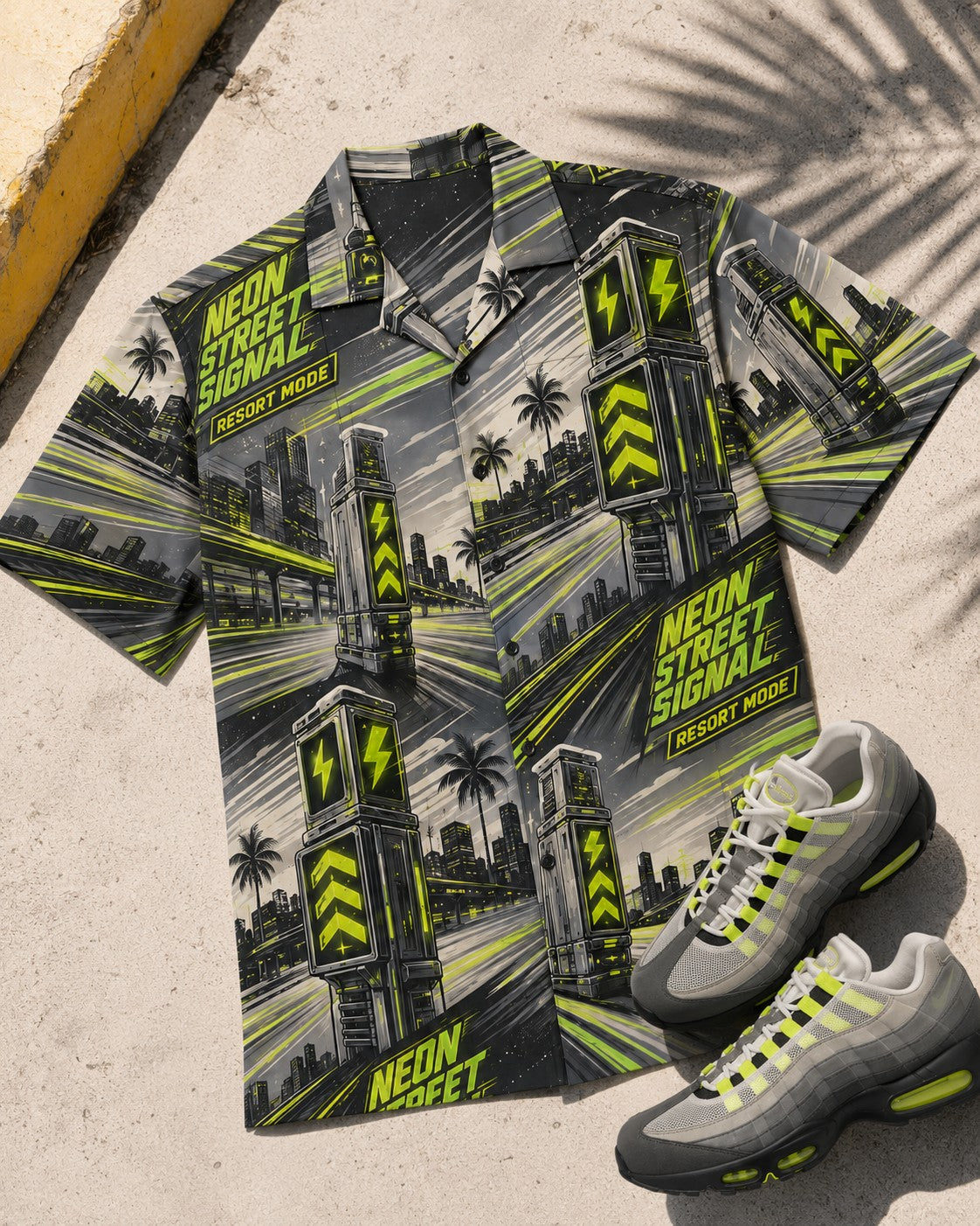 Neon/Grey Hawaiian Shirt, lifestyle 4