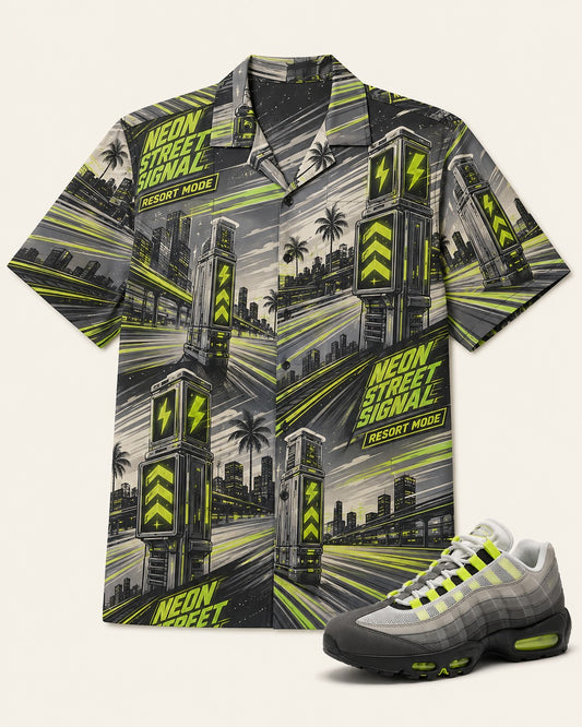 Neon/Grey Hawaiian Shirt, front