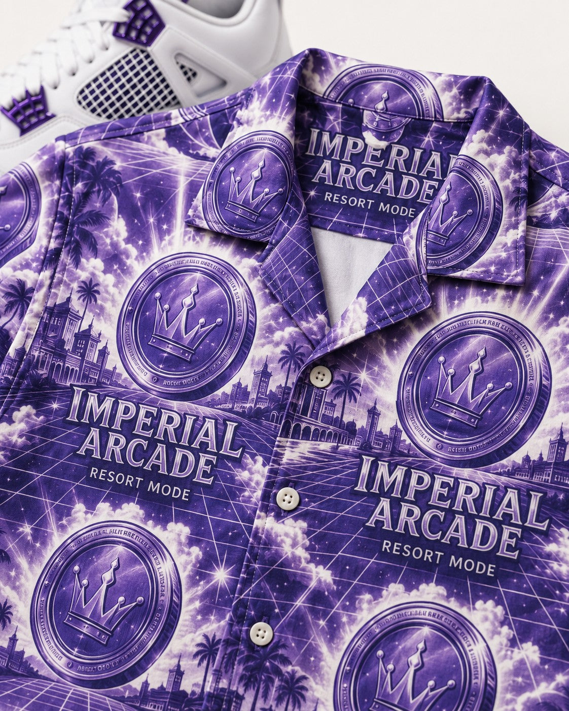 Purple/White Hawaiian Shirt, lifestyle 3