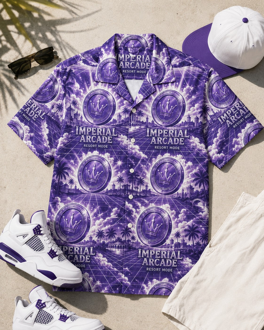 Purple/White Hawaiian Shirt, lifestyle 4