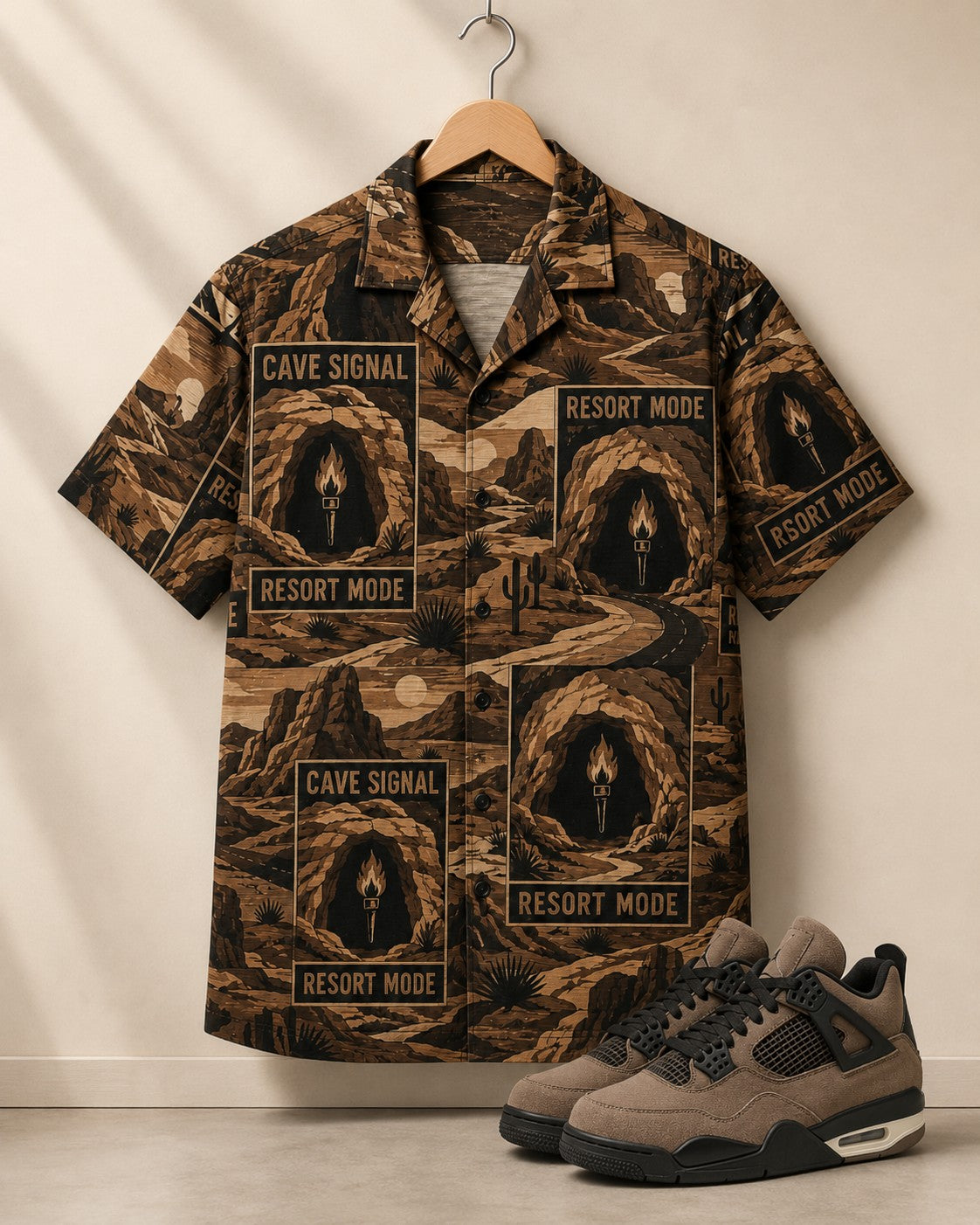 Brown/Black Hawaiian Shirt, lifestyle 1
