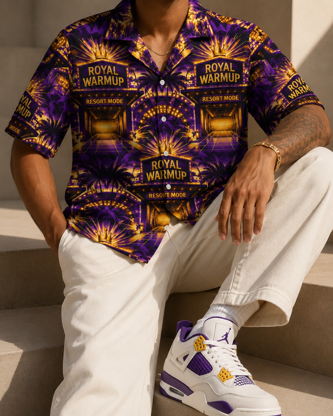 Purple/Gold Hawaiian Shirt, lifestyle 2