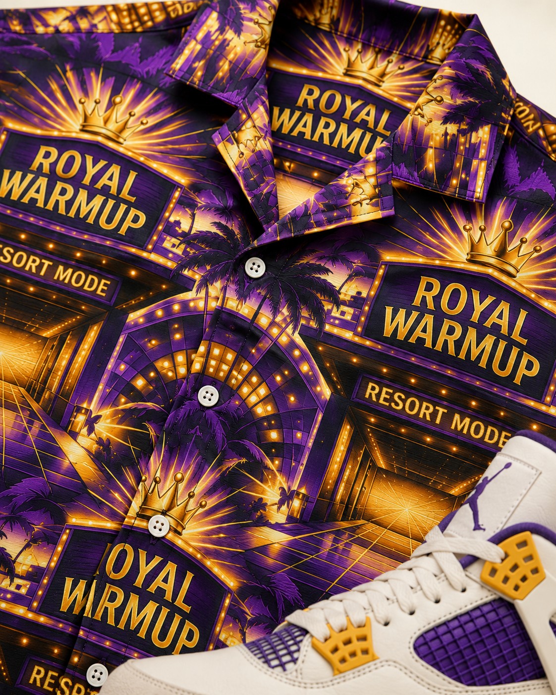 Purple/Gold Hawaiian Shirt, lifestyle 3