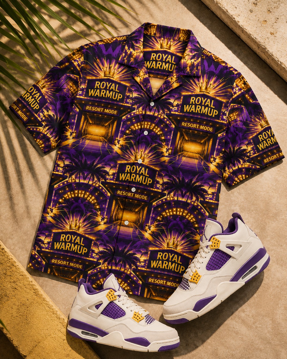 Purple/Gold Hawaiian Shirt, lifestyle 4
