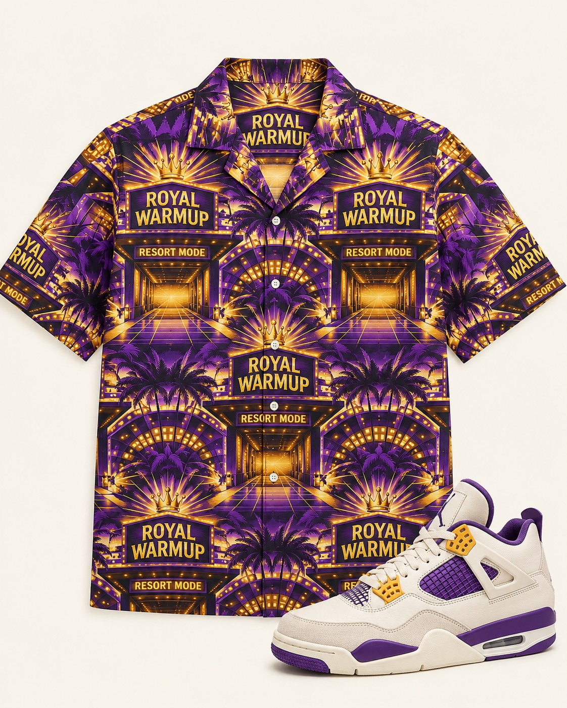 Purple/Gold Hawaiian Shirt, front