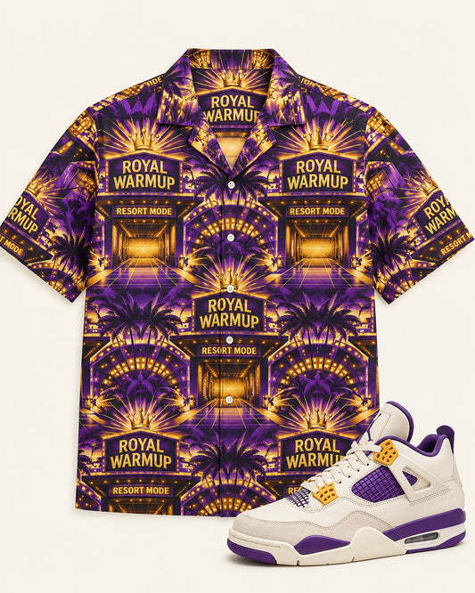 Purple/Gold Hawaiian Shirt, front