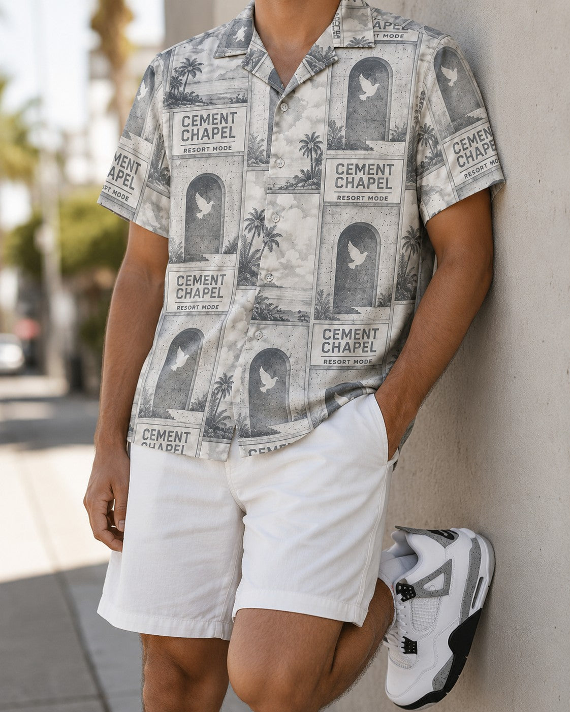 White/Grey Hawaiian Shirt, lifestyle 2