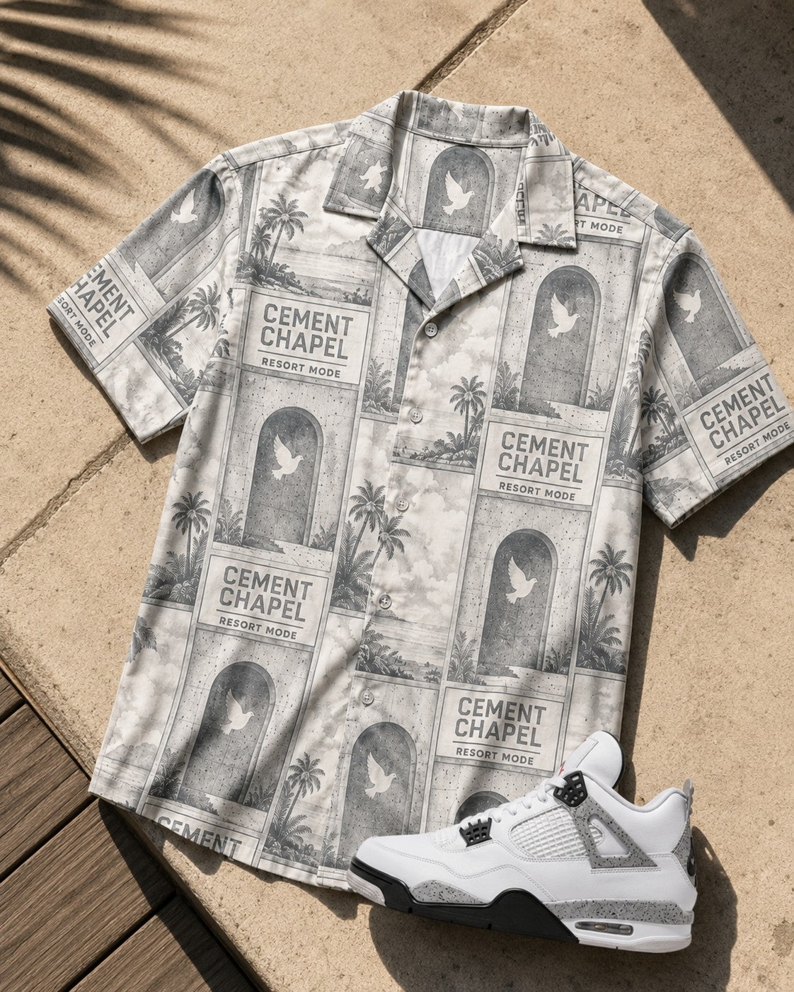 White/Grey Hawaiian Shirt, lifestyle 4