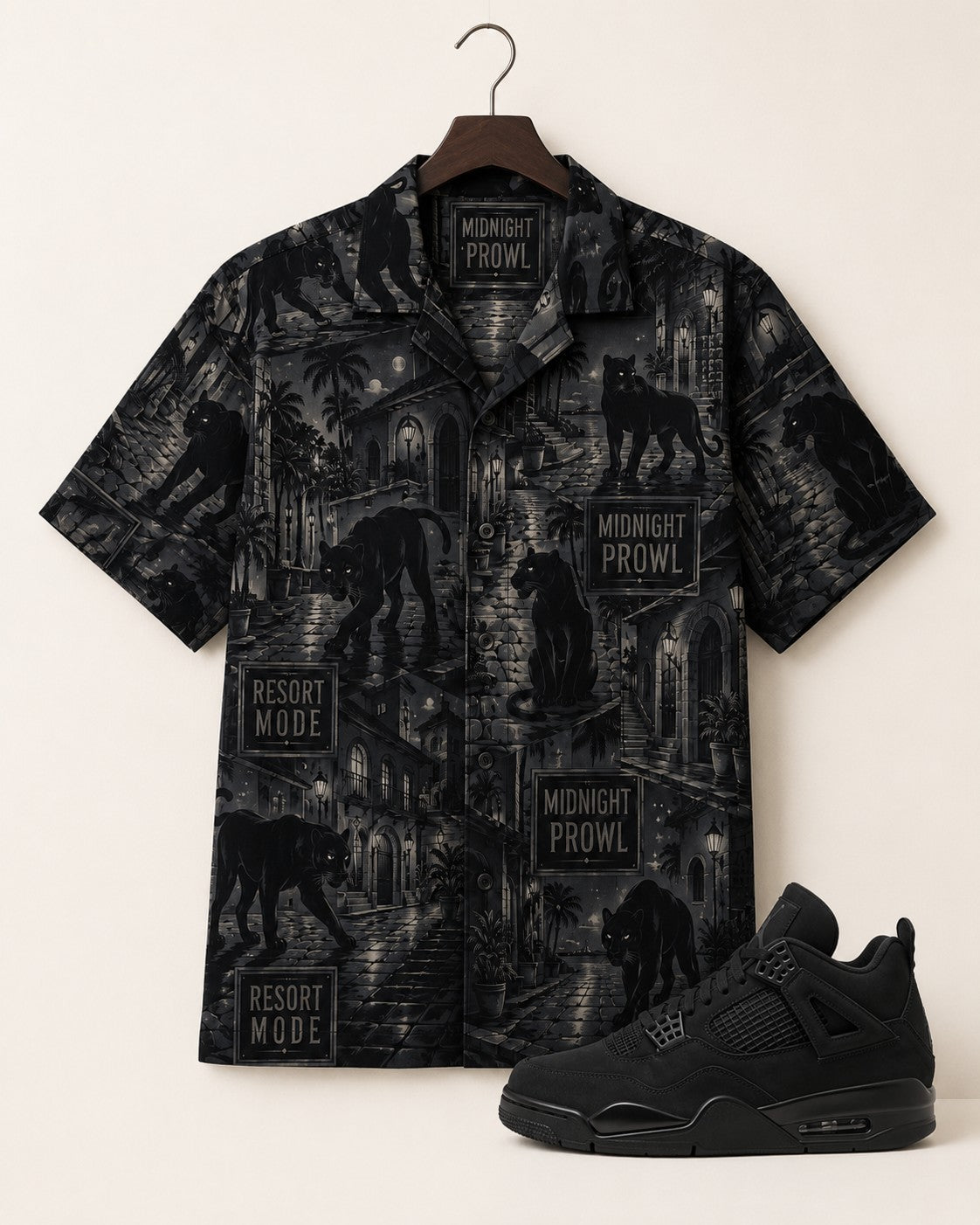 Black/Grey Hawaiian Shirt, lifestyle 1