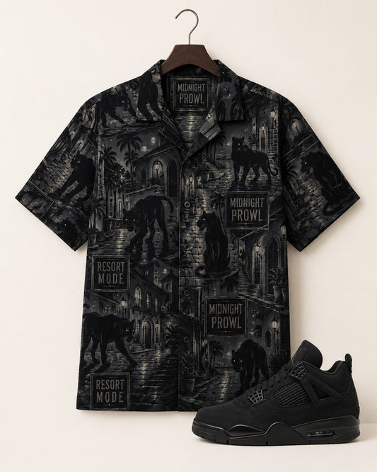 Black/Grey Hawaiian Shirt, lifestyle 1