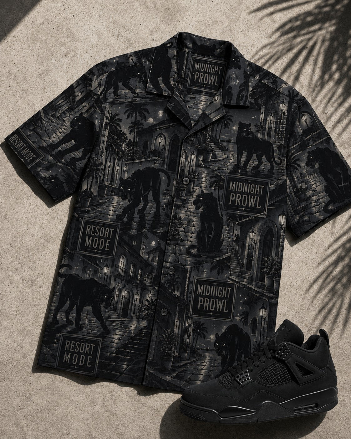 Black/Grey Hawaiian Shirt, lifestyle 4