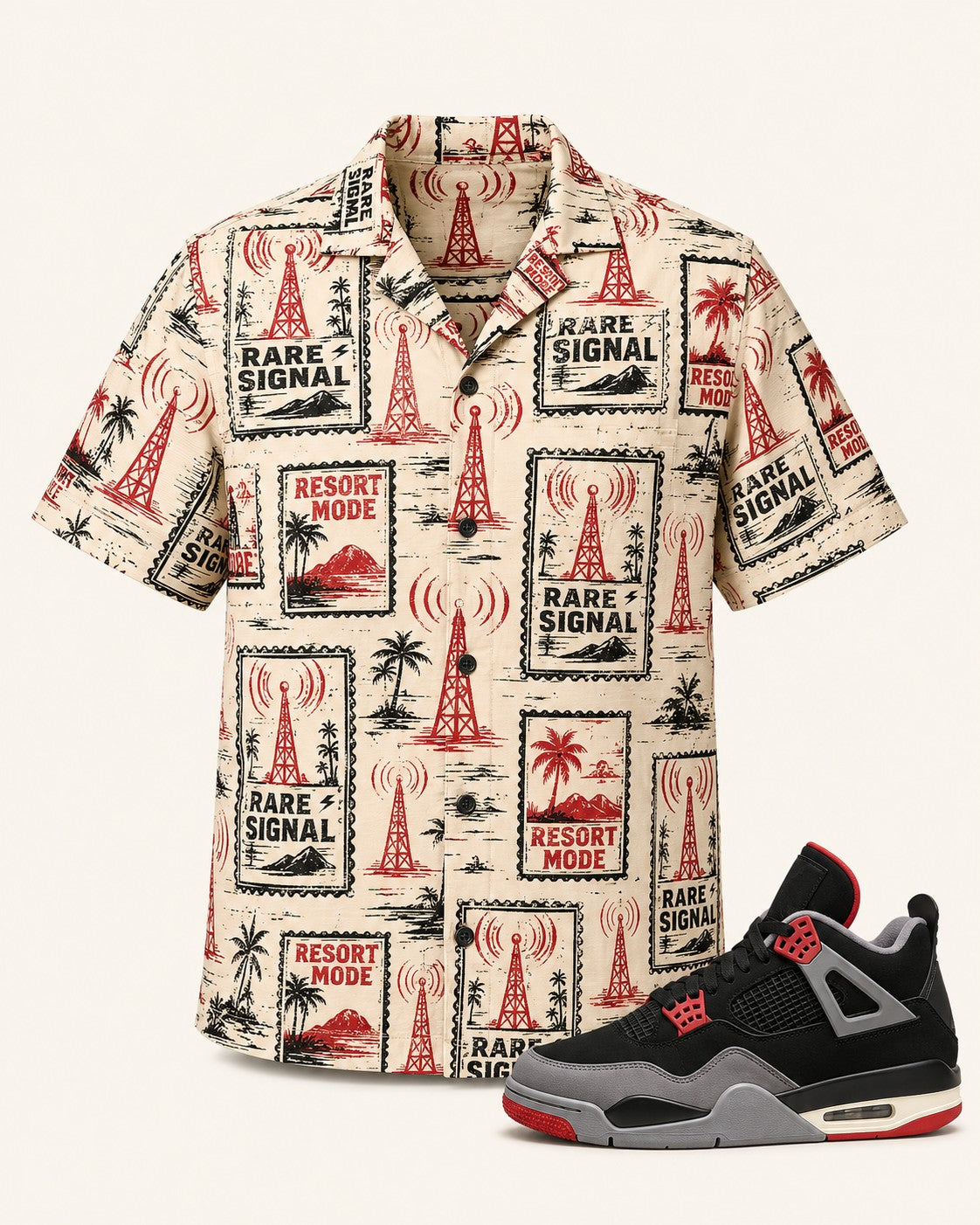 Red/Black Hawaiian Shirt, front