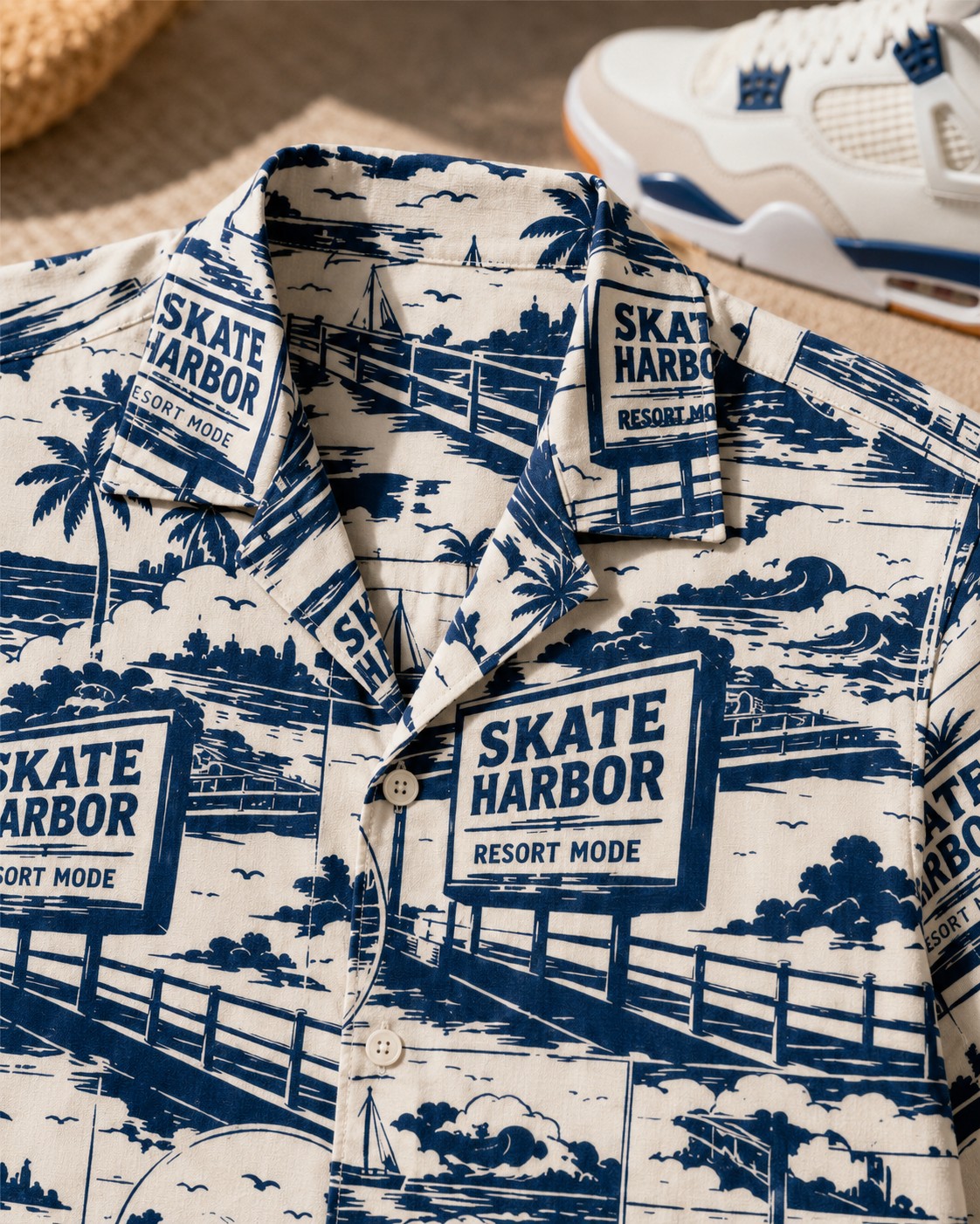 Navy/White Hawaiian Shirt, lifestyle 3