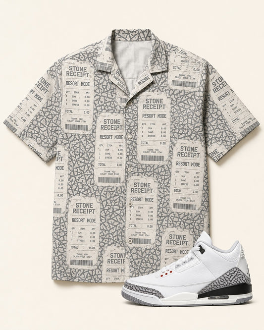 Grey/White Hawaiian Shirt, front