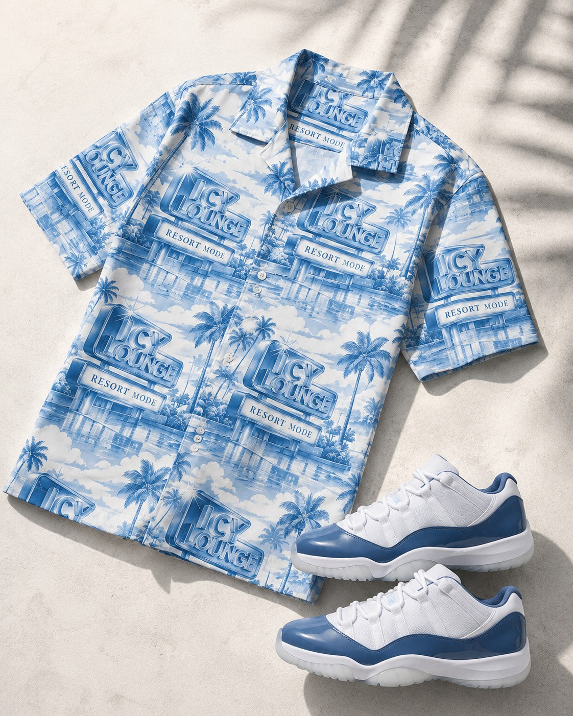 Blue/White Hawaiian Shirt, lifestyle 4