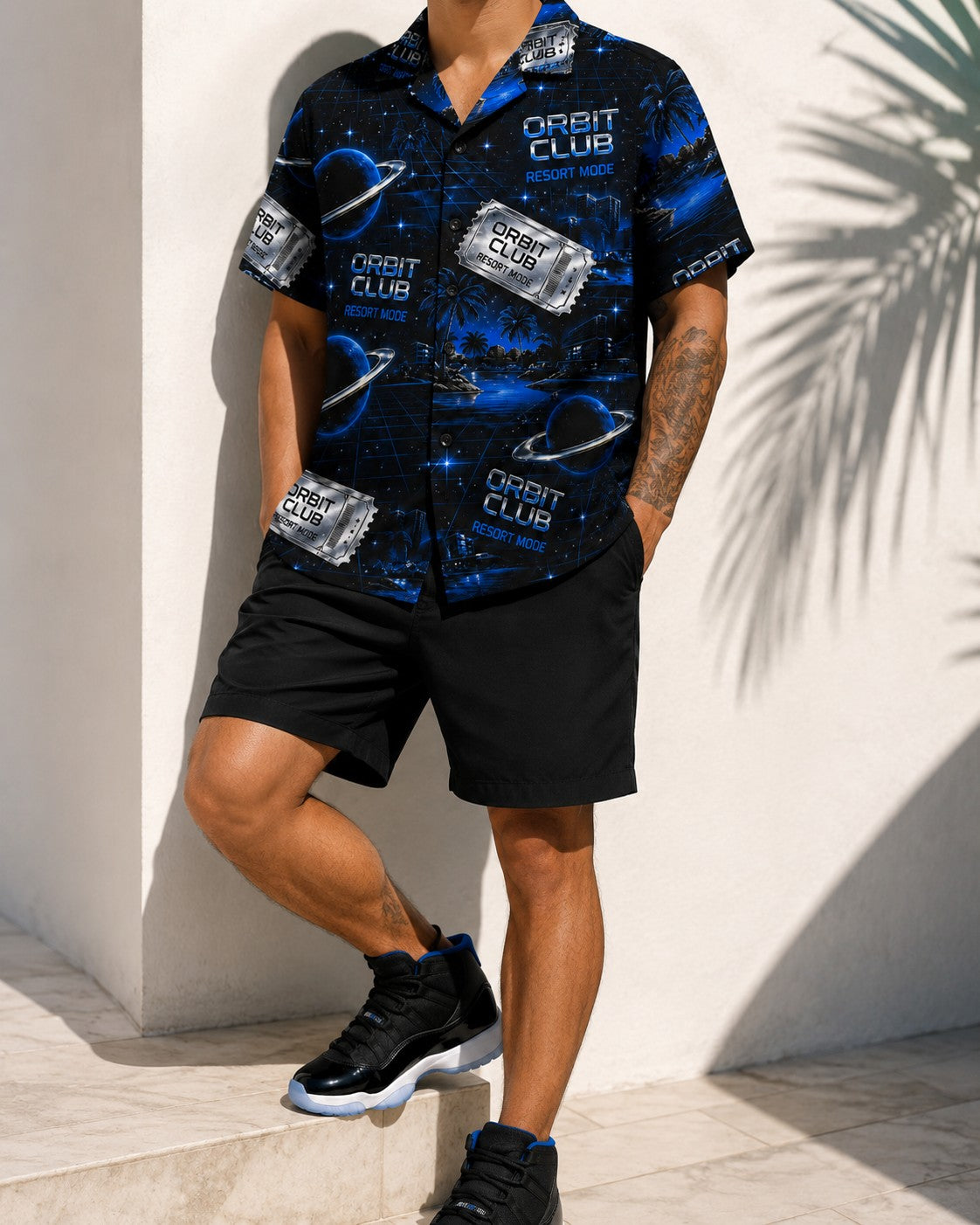 Black/Blue Hawaiian Shirt, lifestyle 2
