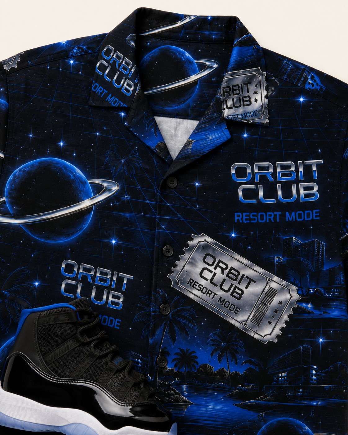 Black/Blue Hawaiian Shirt, lifestyle 3