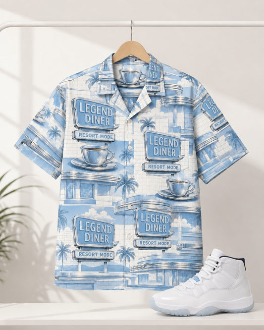Blue/White Hawaiian Shirt, lifestyle 1