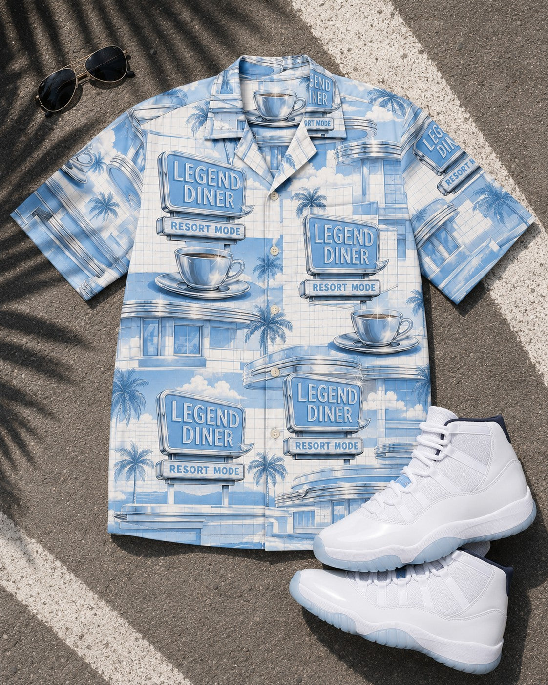 Blue/White Hawaiian Shirt, lifestyle 3