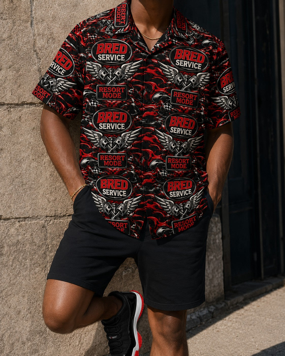 Red/Black Hawaiian Shirt, lifestyle 2