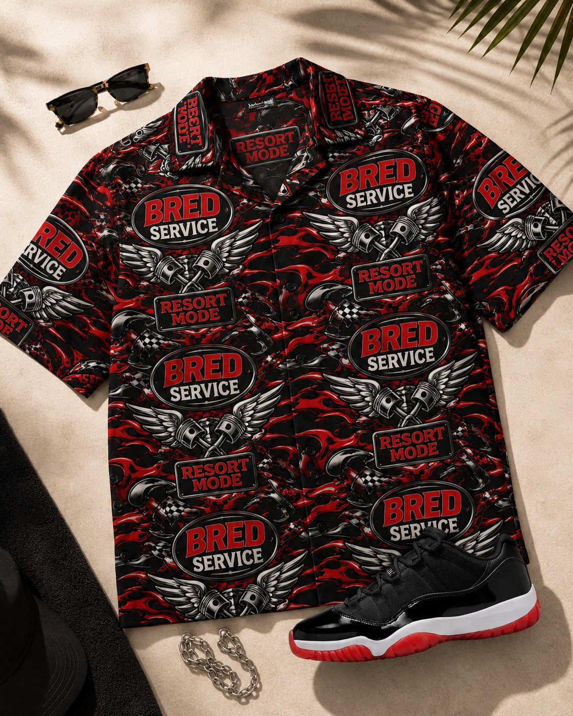 Red/Black Hawaiian Shirt, lifestyle 4