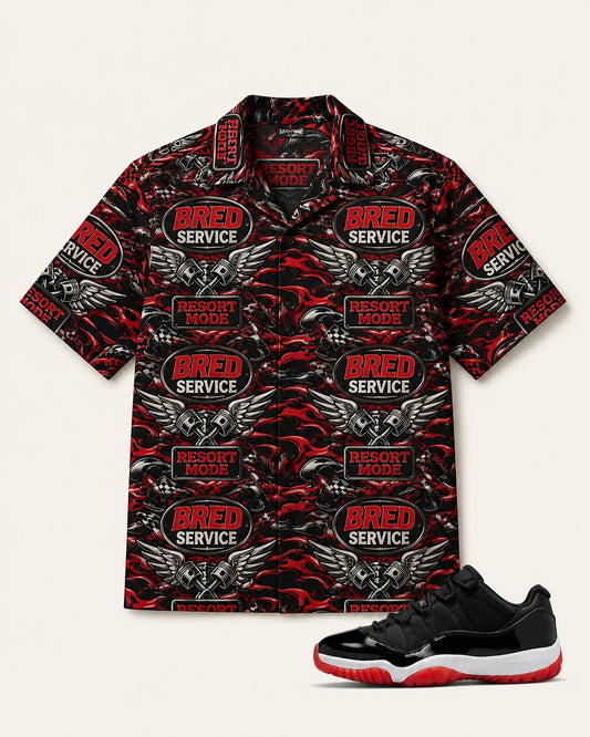 Red/Black Hawaiian Shirt, front