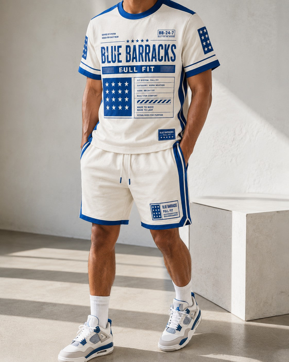 Blue/White Short Set, lifestyle 2