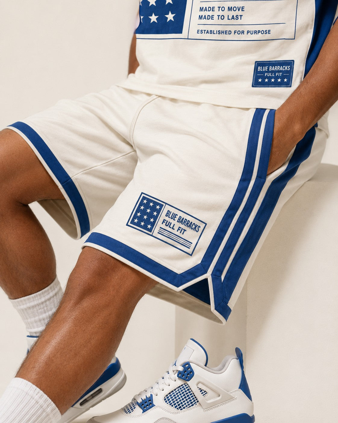 Blue/White Short Set, lifestyle 3