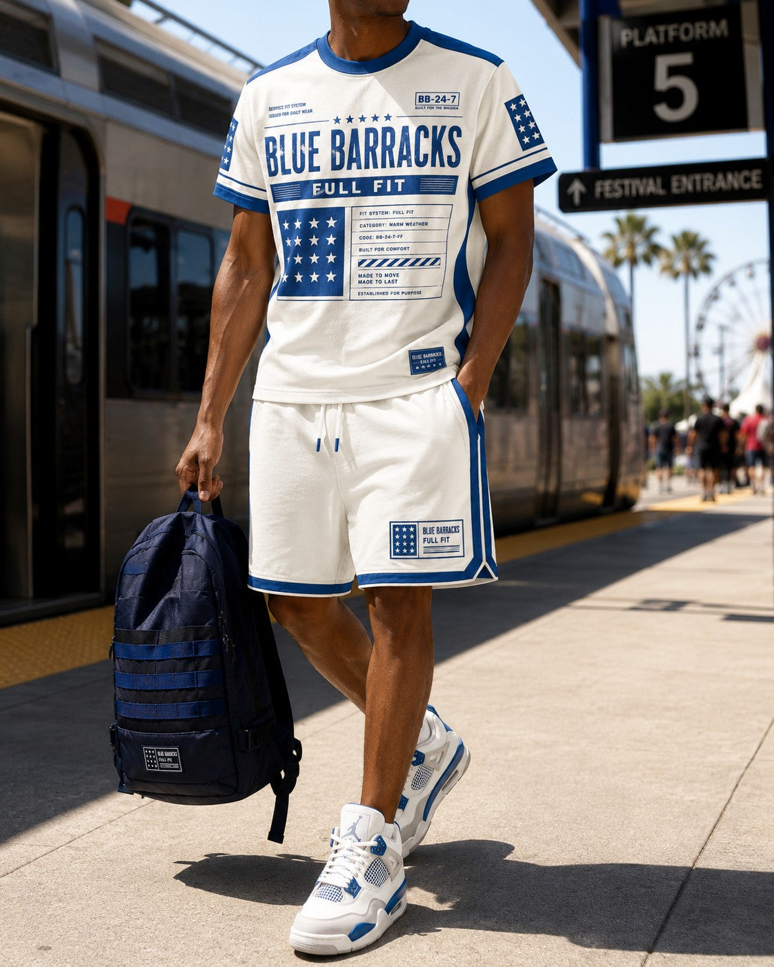 Blue/White Short Set, lifestyle 4