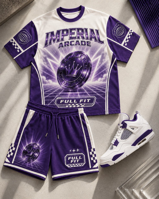 Purple/White Short Set, lifestyle 1