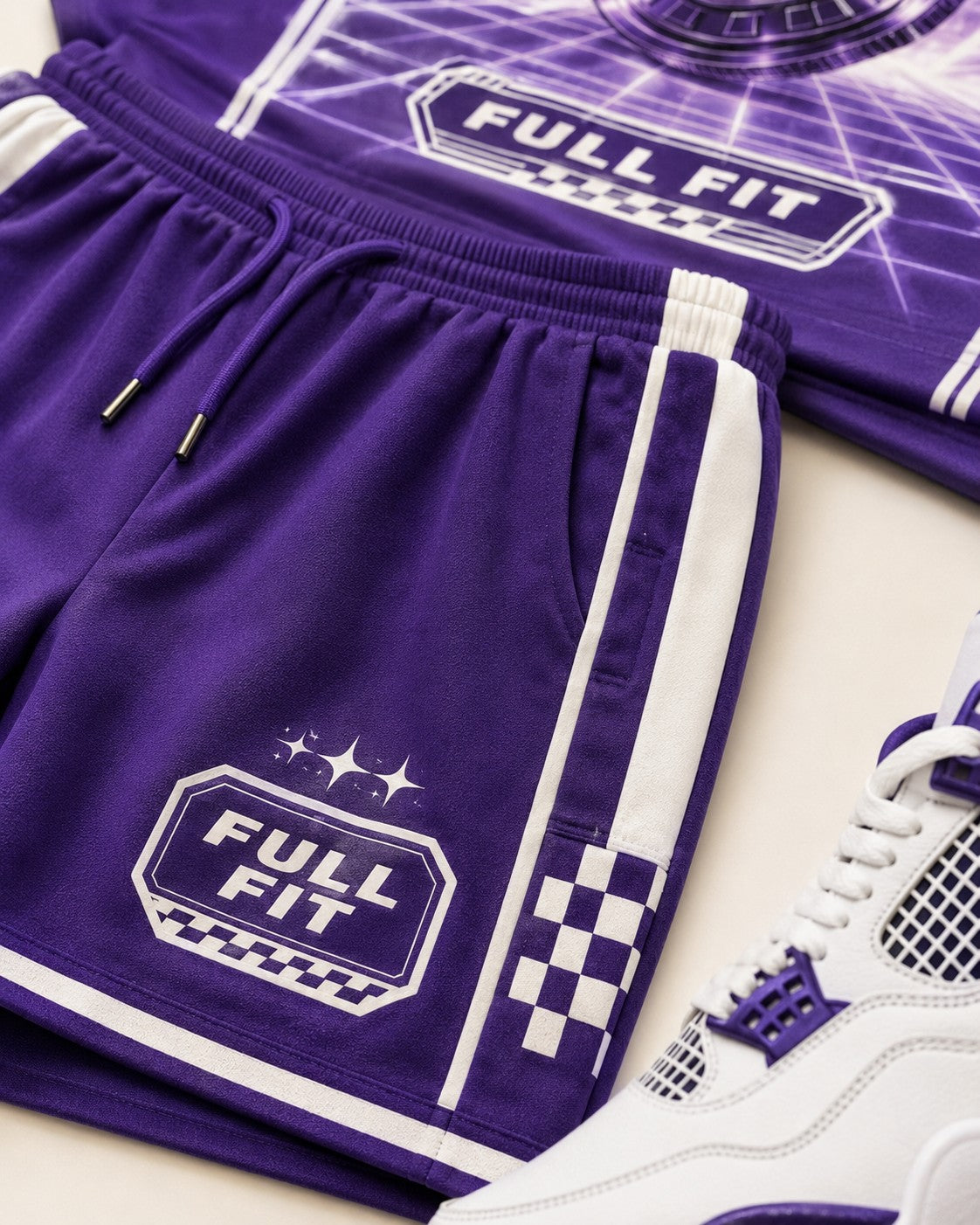 Purple/White Short Set, lifestyle 3