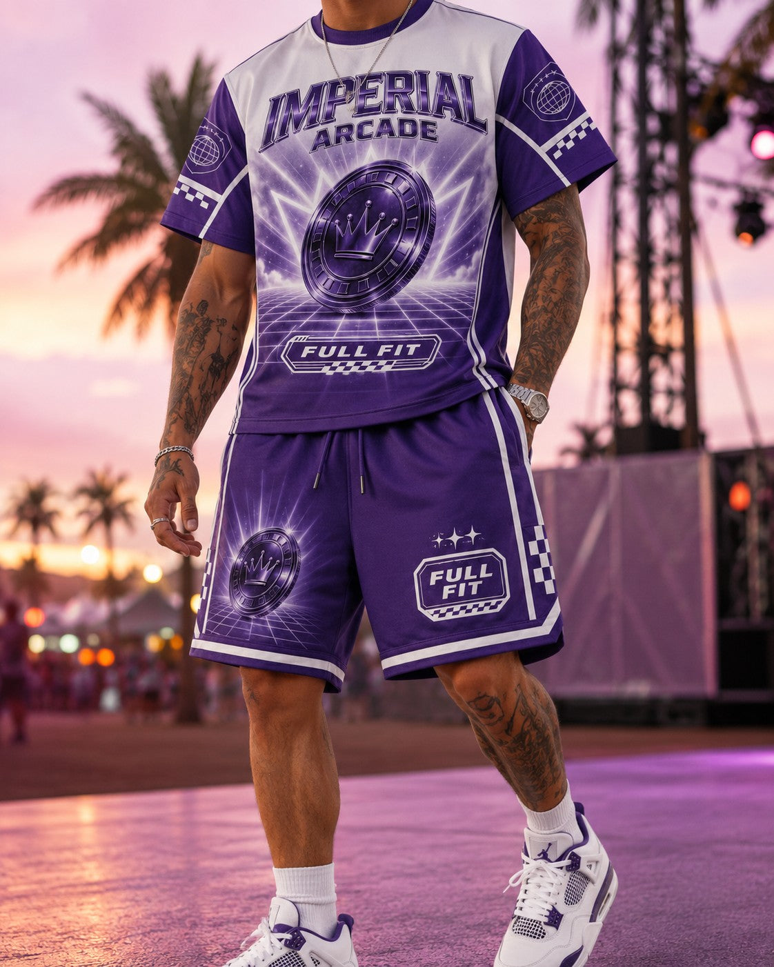 Purple/White Short Set, lifestyle 4