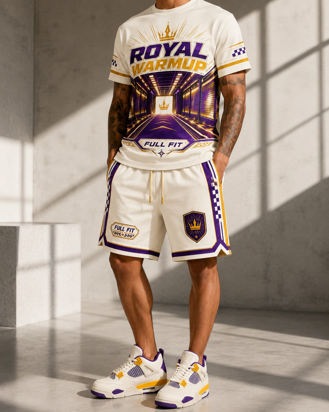 Purple/Gold Short Set, lifestyle 2