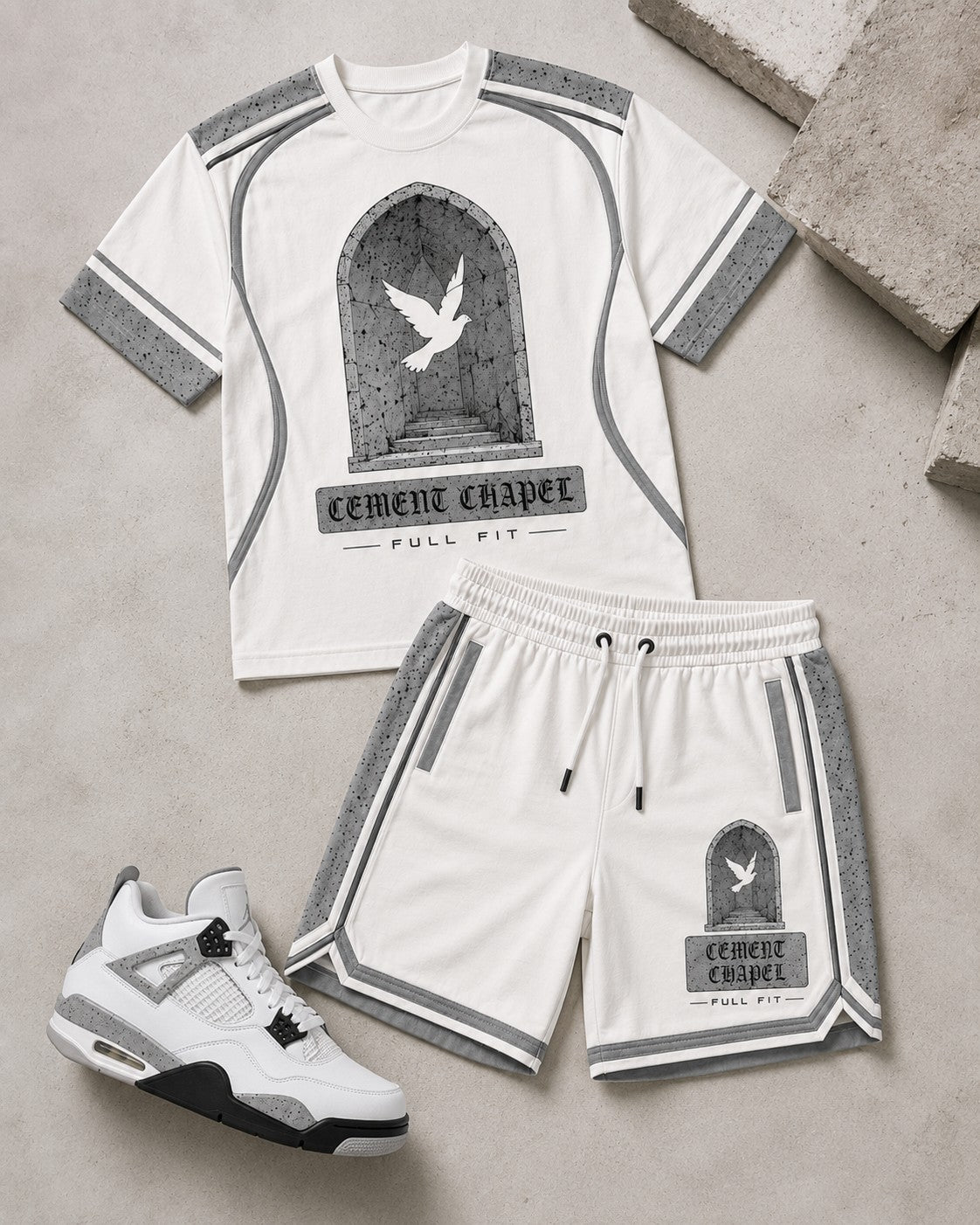 White/Grey Short Set, lifestyle 1