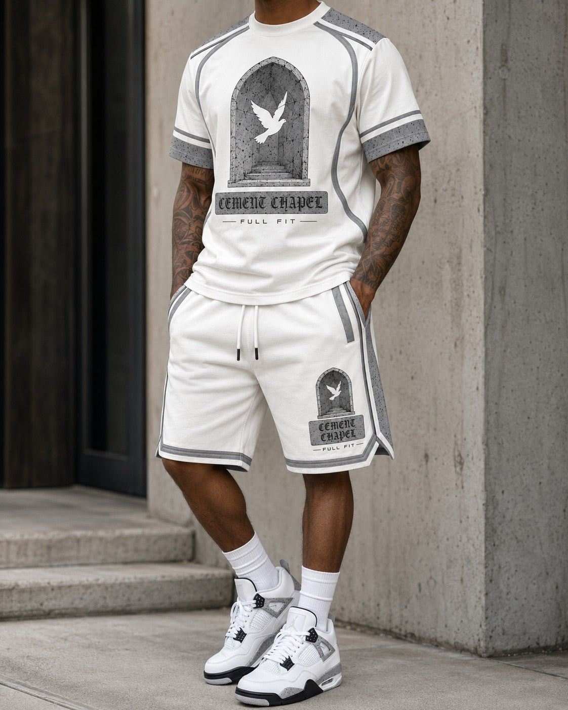 White/Grey Short Set, lifestyle 2
