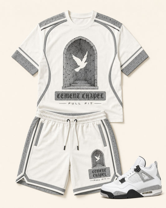 White/Grey Short Set, front