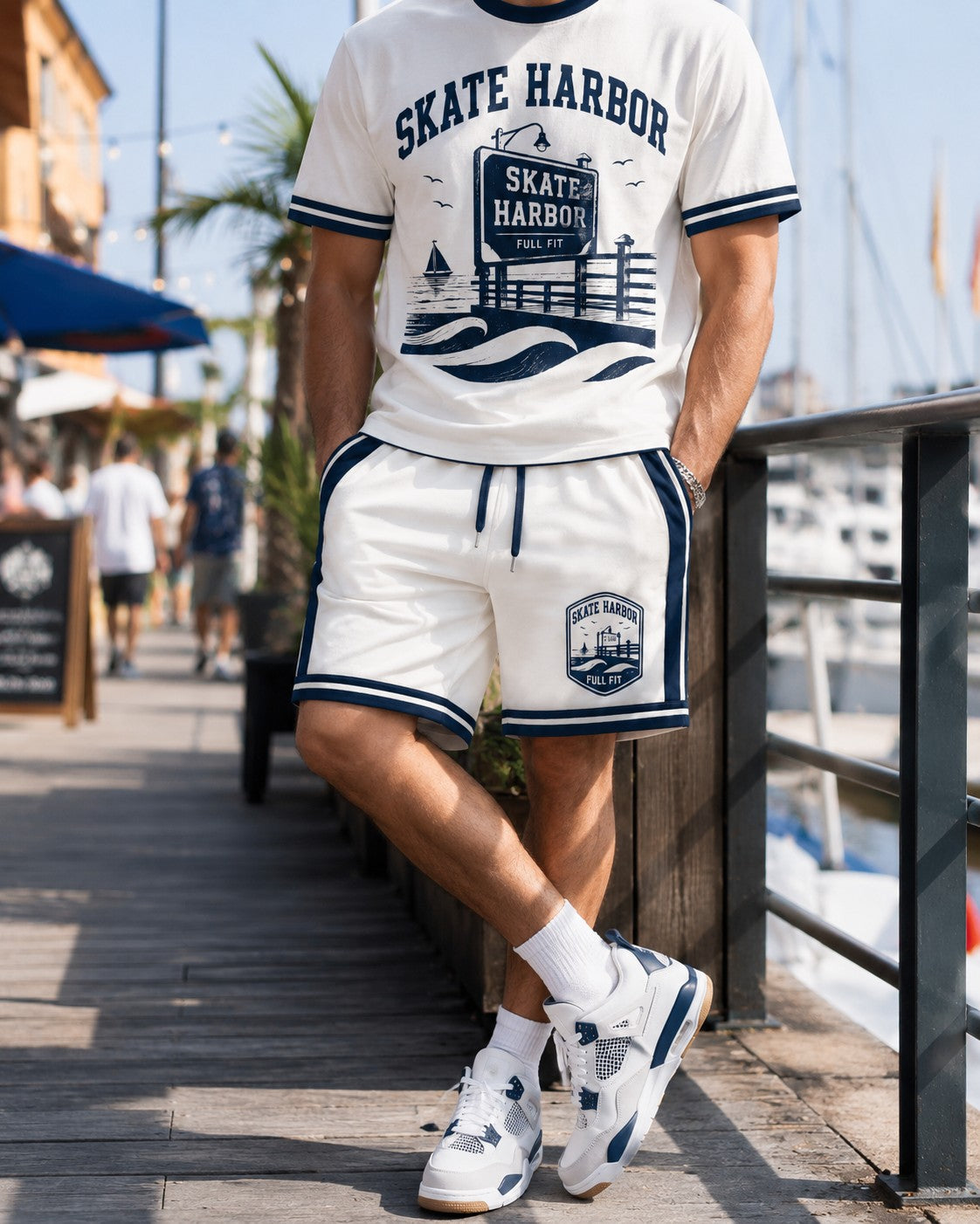 Navy/White Short Set, lifestyle 4