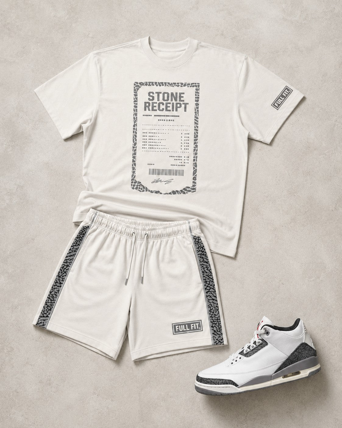 Grey/White Short Set, lifestyle 1