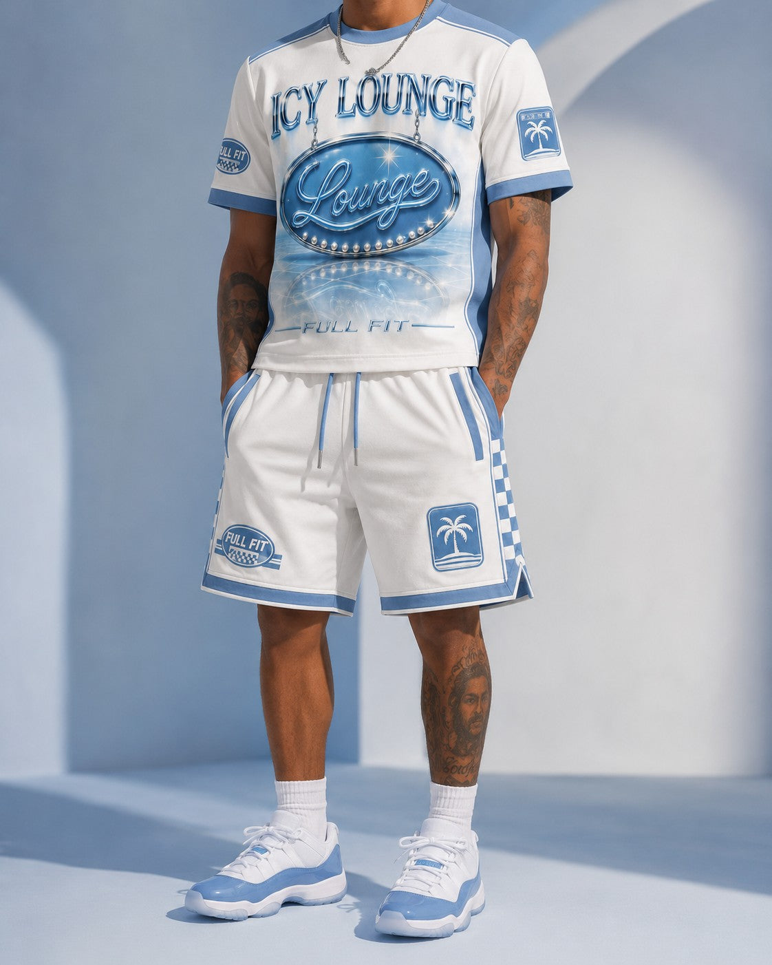 Blue/White Short Set, lifestyle 2