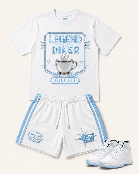Blue/White Short Set, front