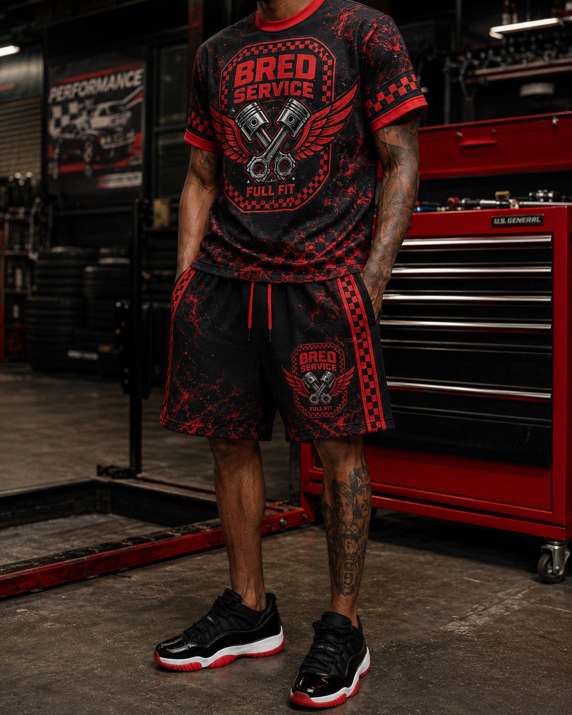 Red/Black Short Set, lifestyle 2