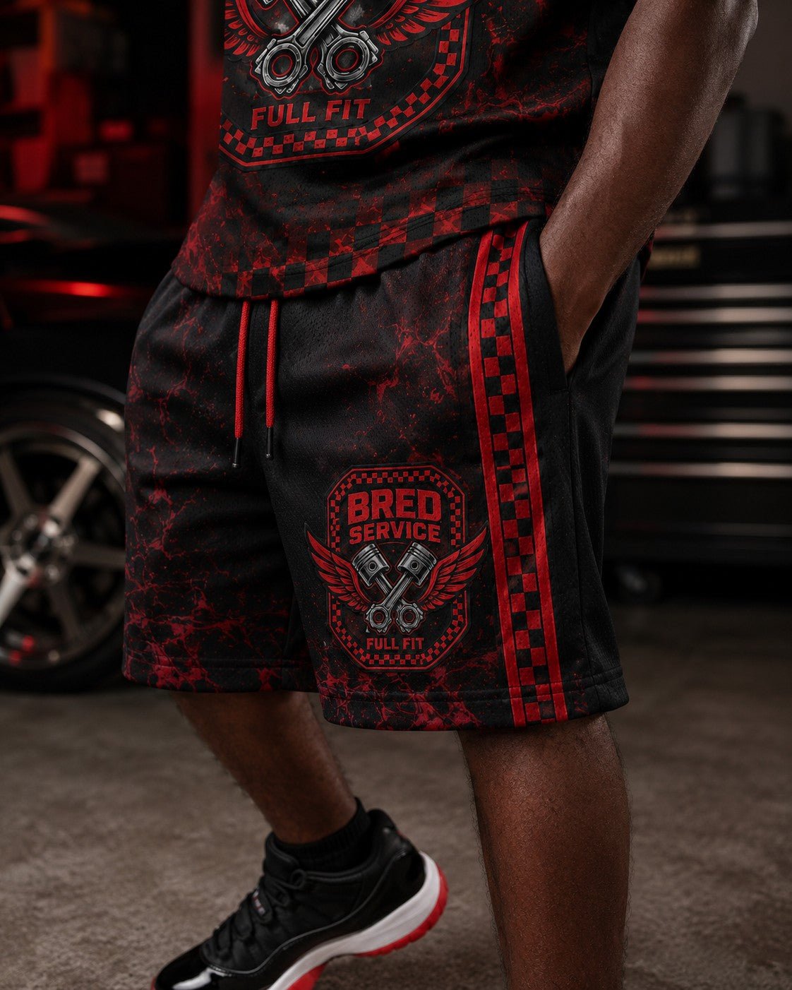 Red/Black Short Set, lifestyle 3